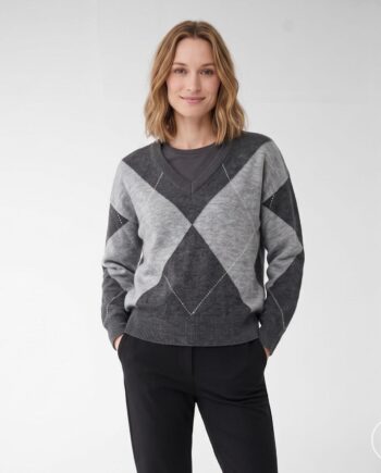 Sasia Celeste Dame Striktrøje Dark Grey Melange