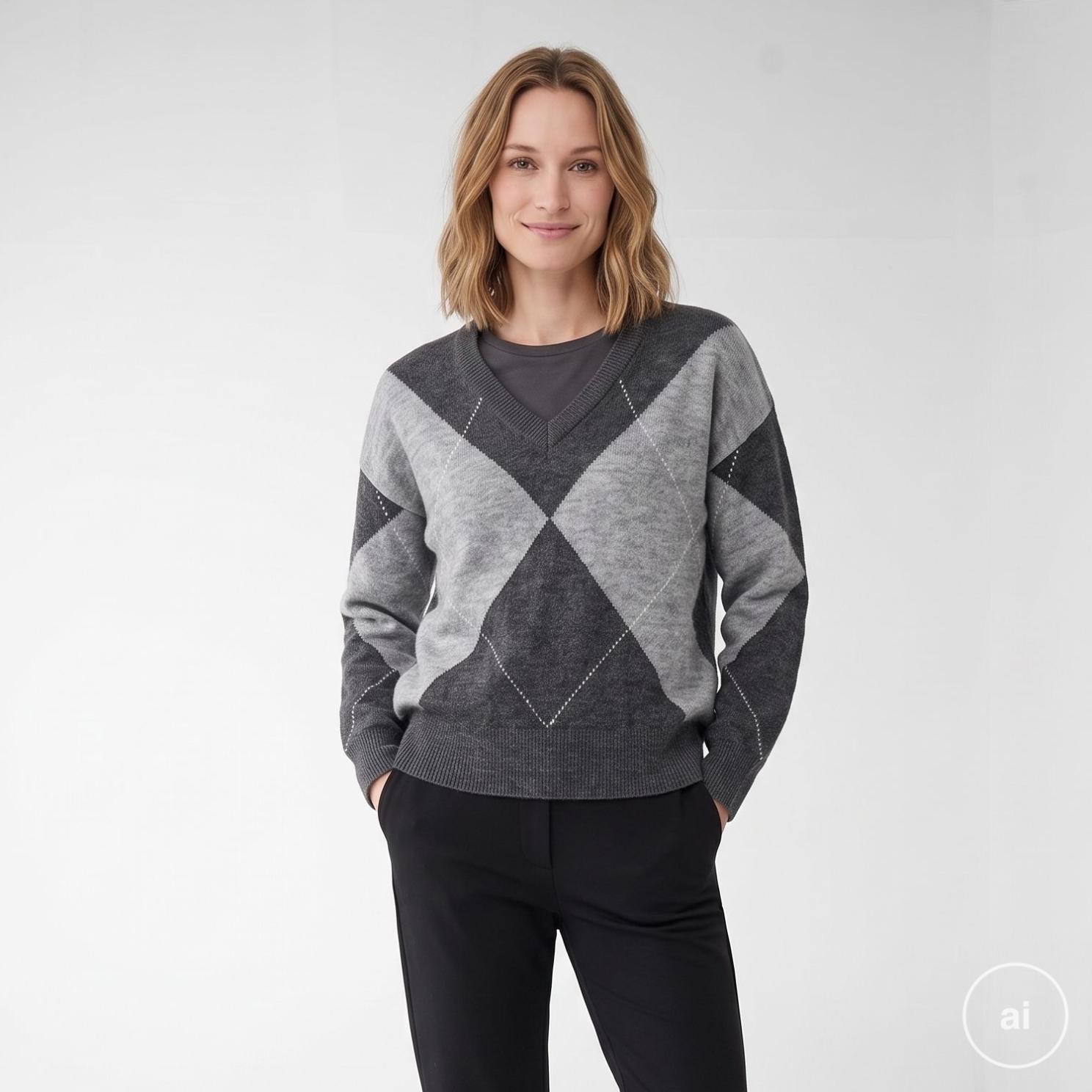 Sasia Celeste Dame Striktrøje Dark Grey Melange