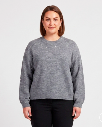 Sasia Celeste Dame Striktrøje Light Grey Melange 50 52
