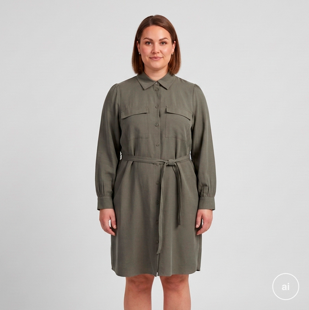 Sasia Clementine Dame Kjole Dark Olive 54 56