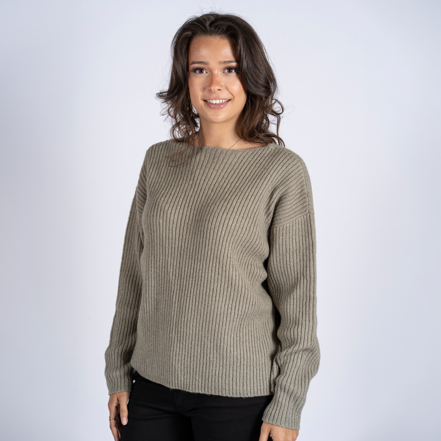 Sasia Cordelia Dame Striktrøje Tea Green