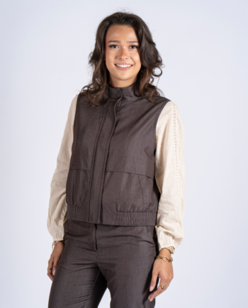 Sasia Daisy Dame Vest Chocolate Torte Brown