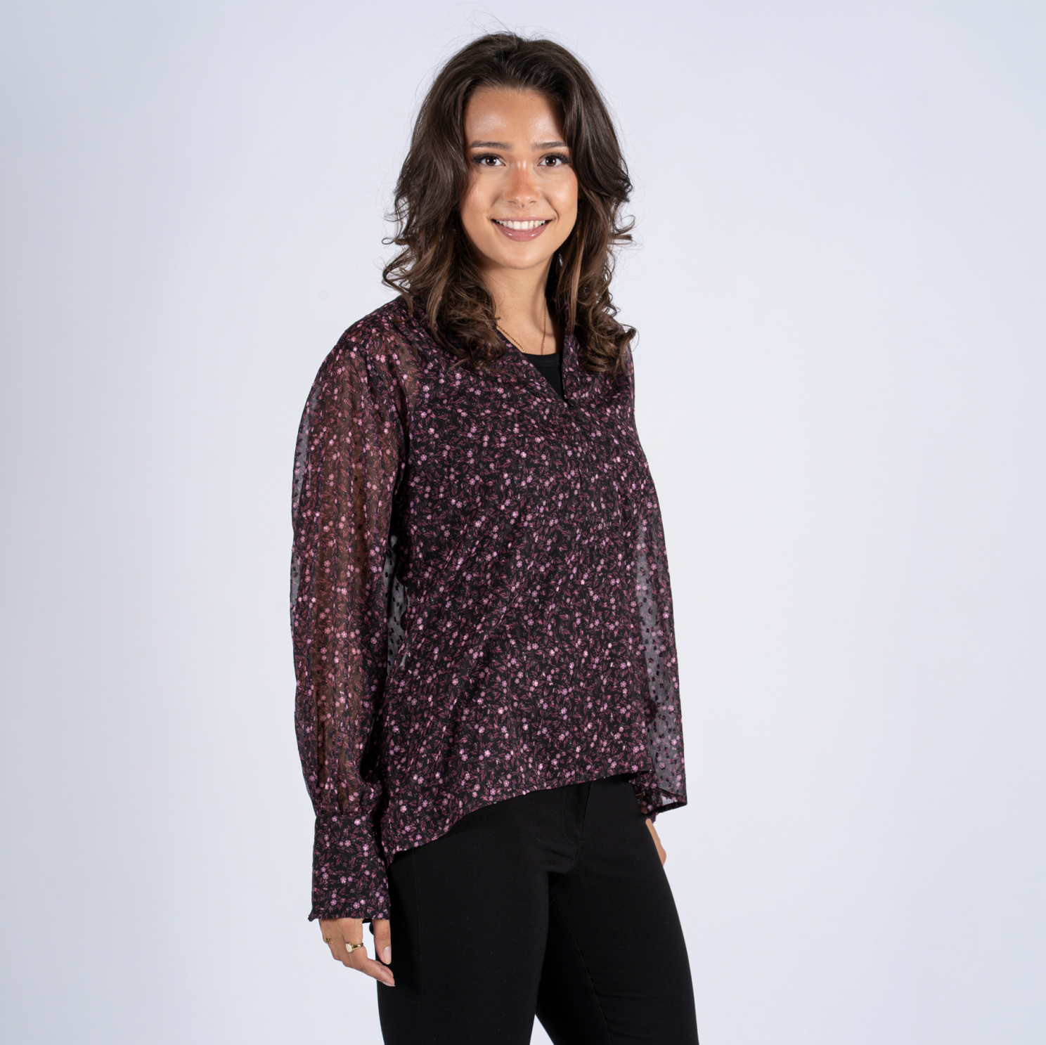 Sasia Donna Dame Bluse Rum Raisin Dark Red