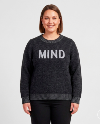 Sasia Esther Dame Striktrøje Dark Grey Melange 50 52
