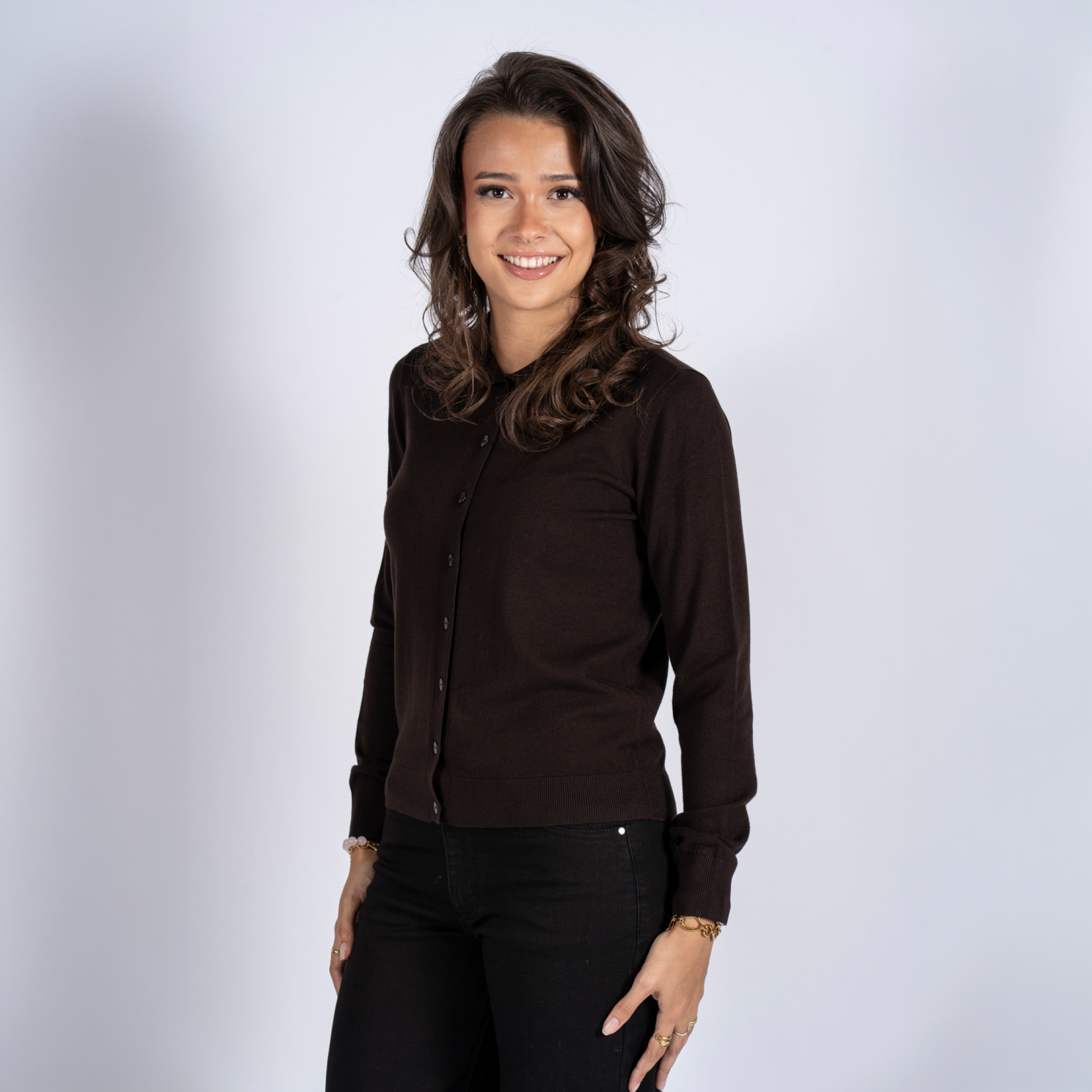 Sasia Vicky Dame Cardigan Chocolate Torte Brown