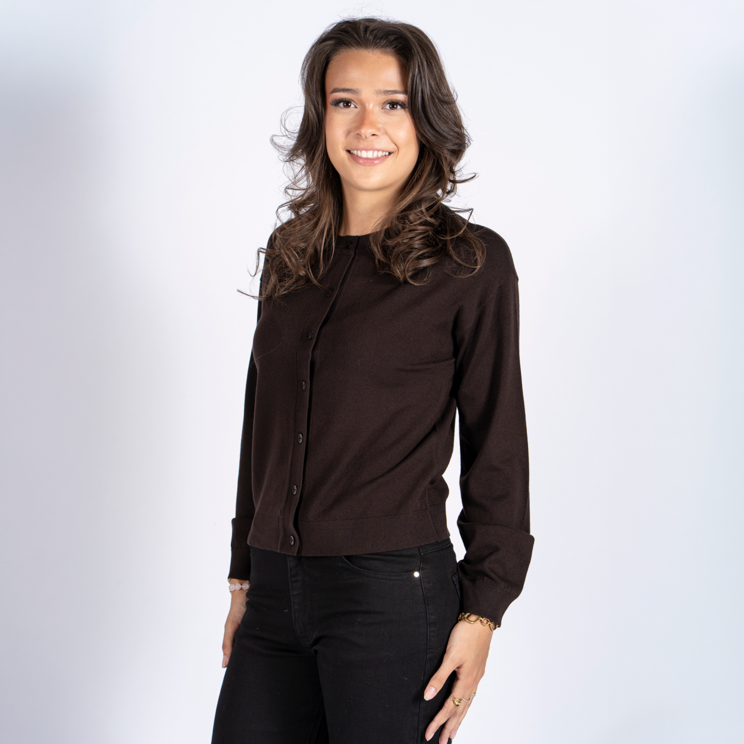 Sasia Vicky Dame Cardigan Chocolate Torte Brown