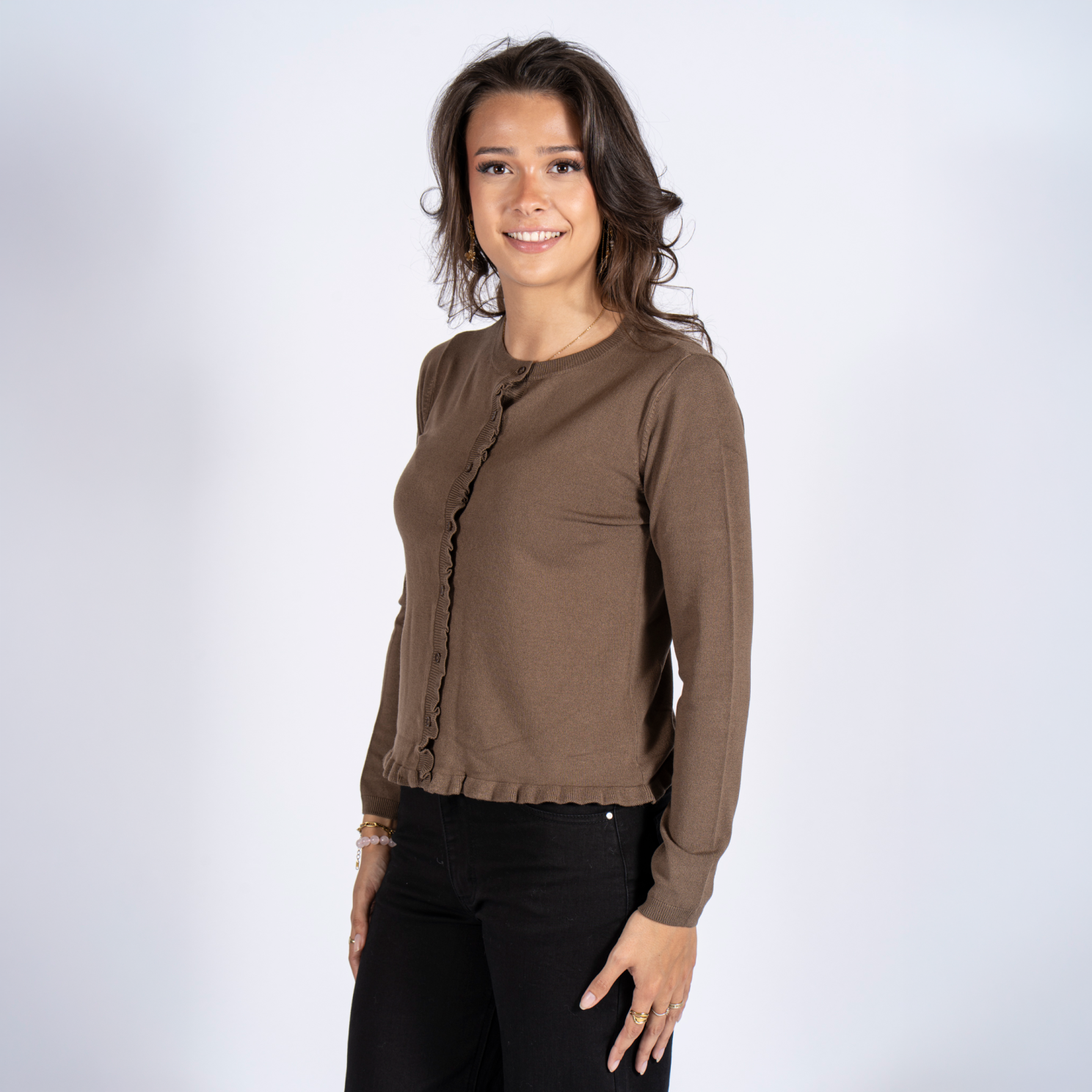 Sasia Vicky Dame Cardigan Shitake Brown