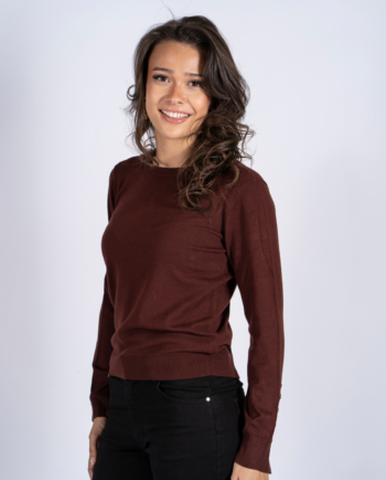 Sasia Vicky Dame Striktrøje Rum Raisin Dark Red