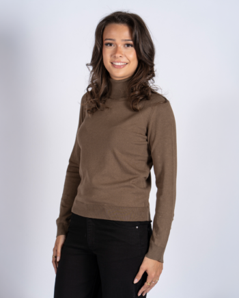 Sasia Vicky Dame Striktrøje Shitake Brown