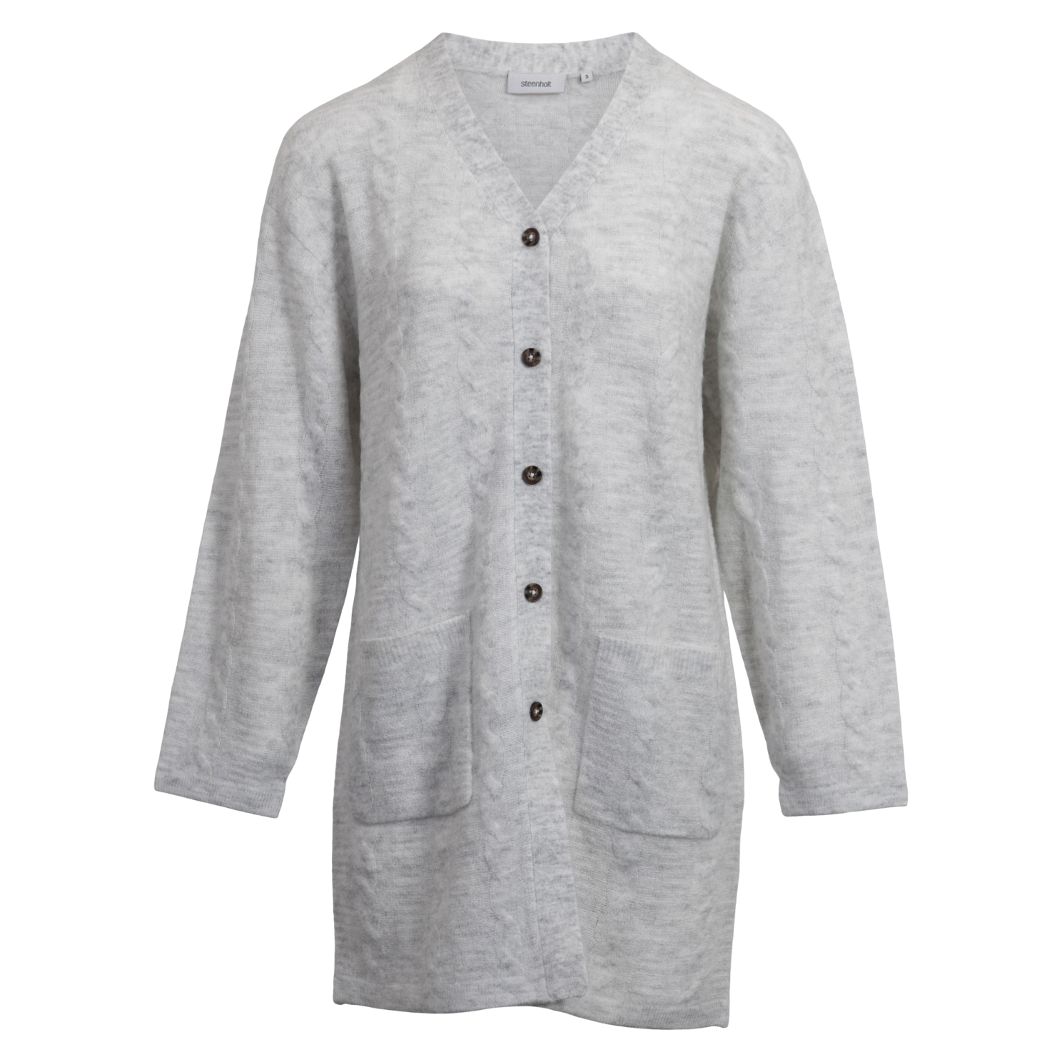 Steenholt Dame Cardigan Grey Melange 46