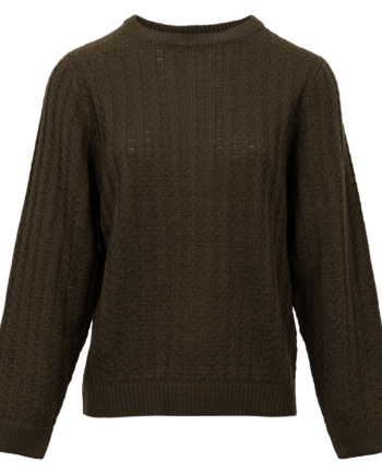 Steenholt Olivia Dame Striktrøje Dark Olive 46