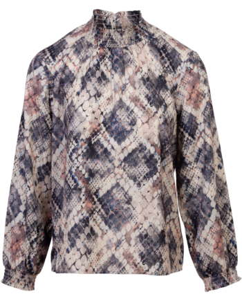 Zbyz Dame Bluse Plus Size Blue Snake 54 56