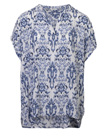 Zbyz Dame Kortærmet Bluse Blue Combo 54 56