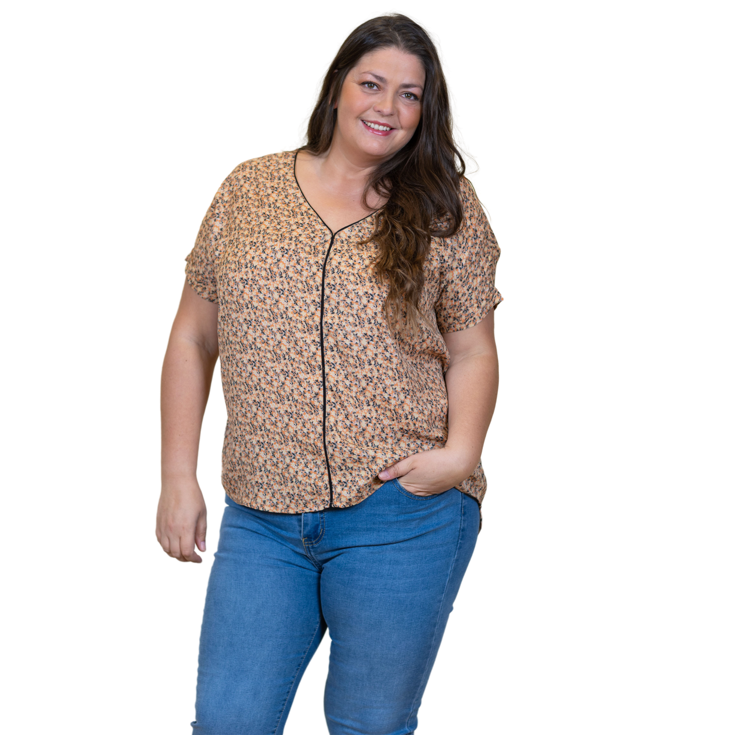 Zbyz Dame Kortærmet Bluse Plus Size -33 54 56